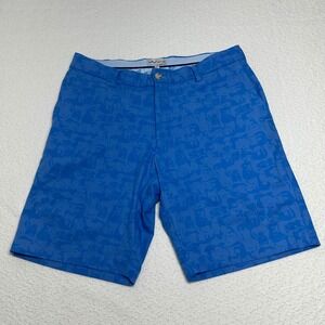 Peter Millar Golf Shorts Carrboro Guitar Camo Print Performance Shorts‎ Size 32